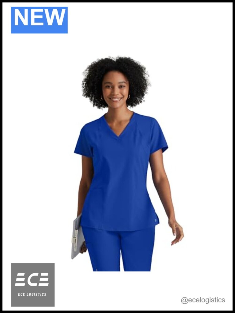 Racer Classic Fit Scrub Top 4-Pocket V-Neck Stretch Moisture Wicking Medical